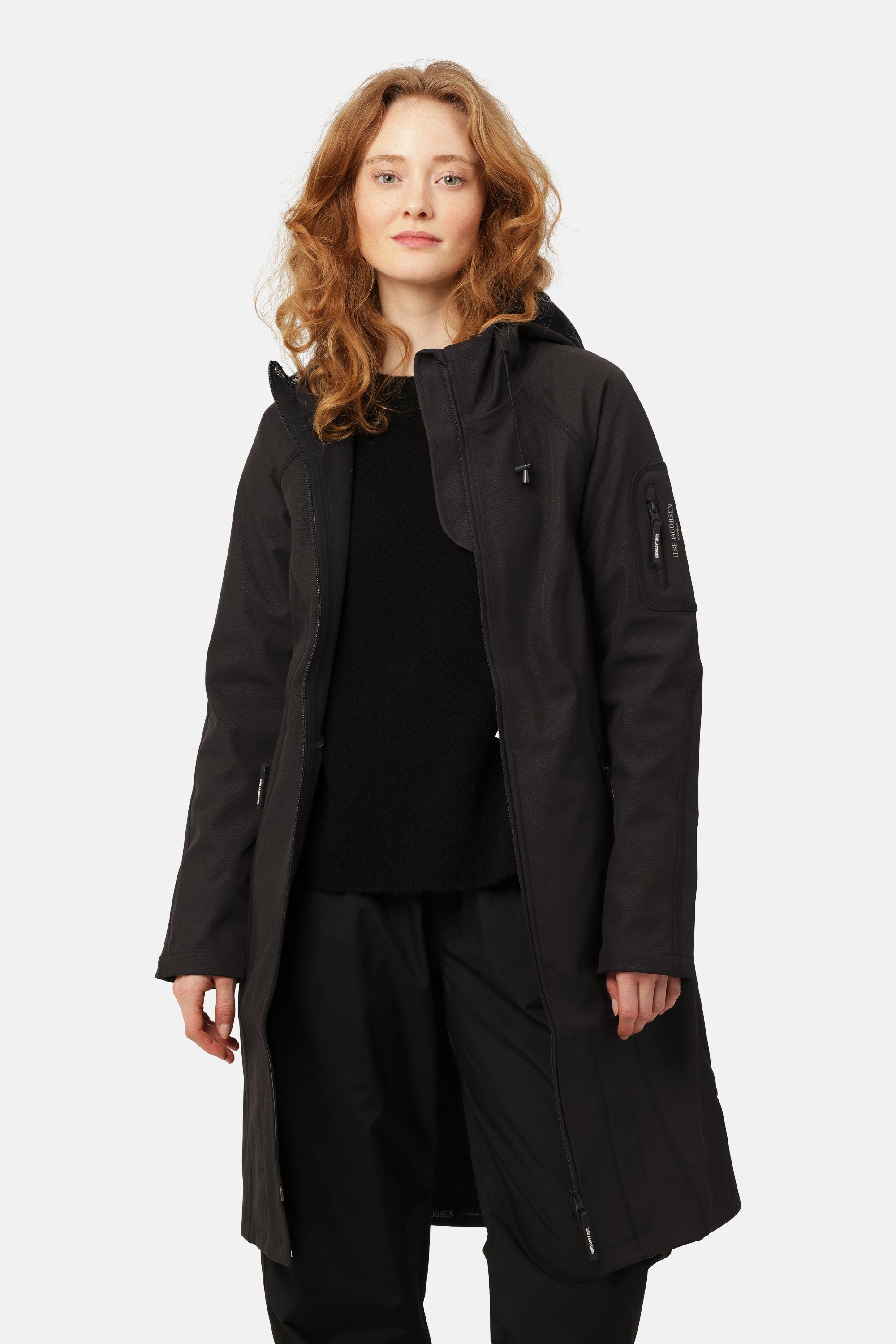 Ilse Jacobsen Hornbæk Rain Langer Regenmantel Raincoat 001 Black